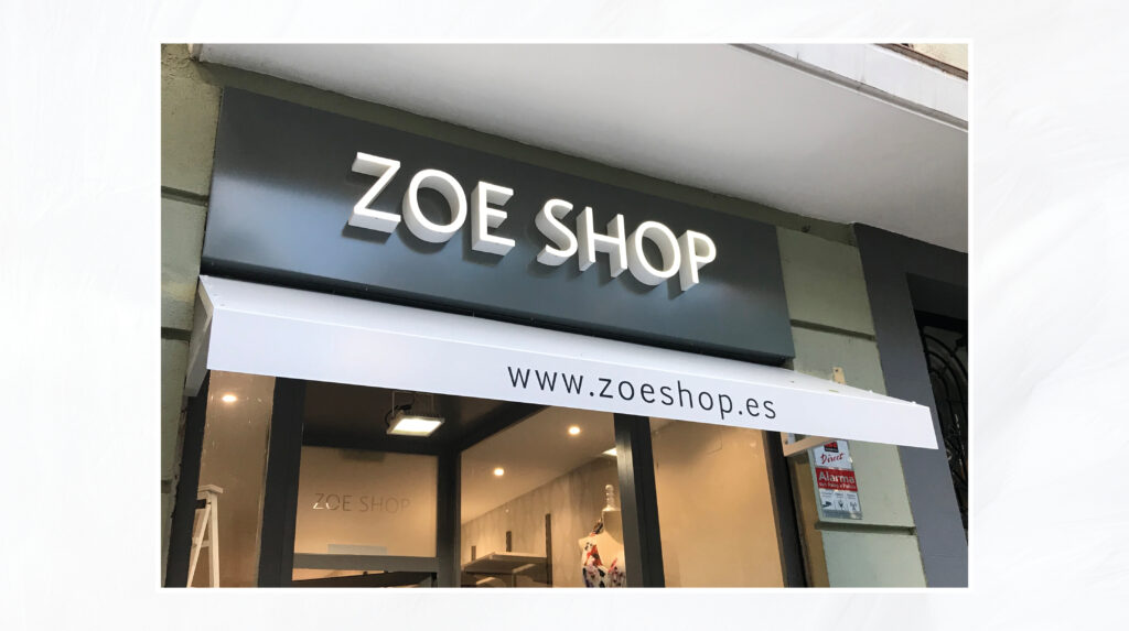 Rótulo Zoe Shop